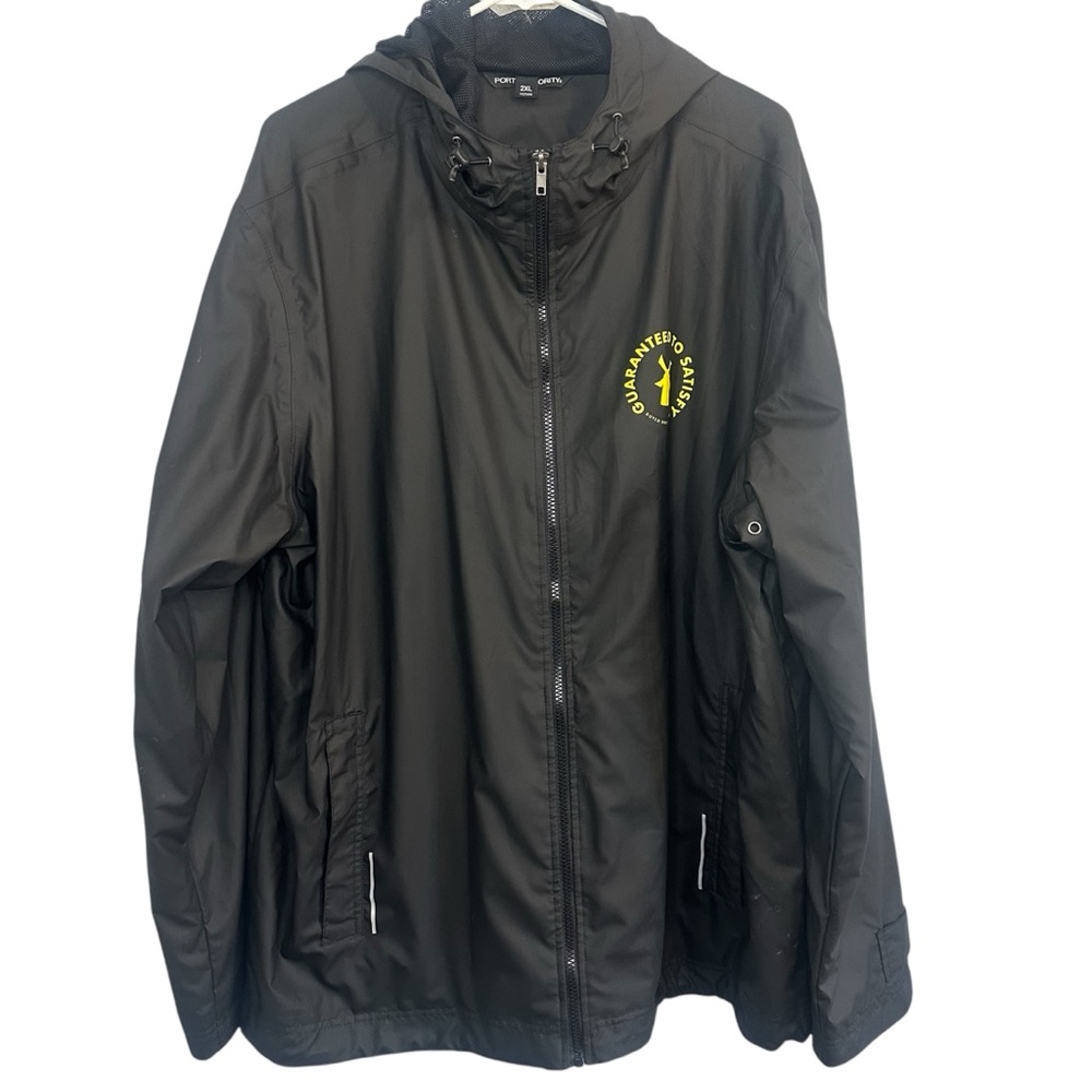 Dutch Bros MEDIUM Black Rain Jacket Hoodie Double Lined “Guaranteed..